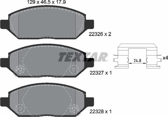 Textar 2232601 - Тормозные колодки, дисковые, комплект parts5.com