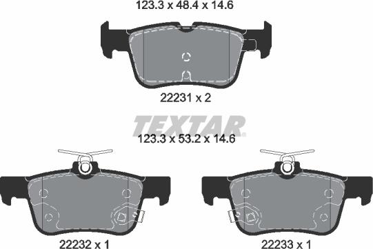 Textar 2223103 - Тормозные колодки, дисковые, комплект parts5.com