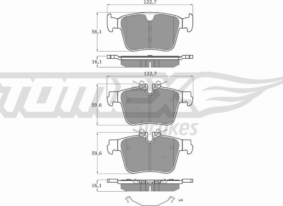 TOMEX brakes TX 60-40 - Тормозные колодки, дисковые, комплект parts5.com