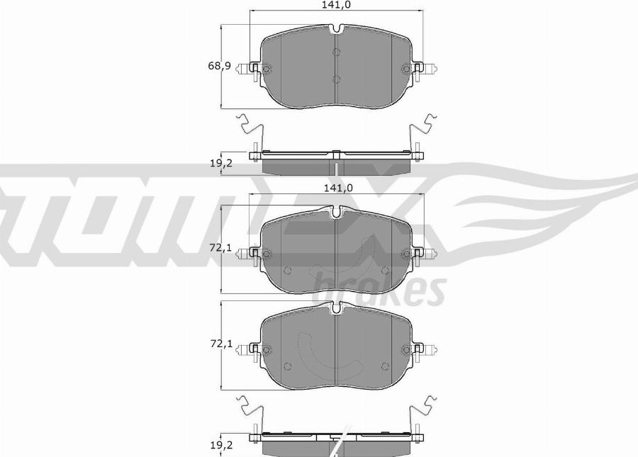 TOMEX brakes TX 60-52 - Тормозные колодки, дисковые, комплект parts5.com