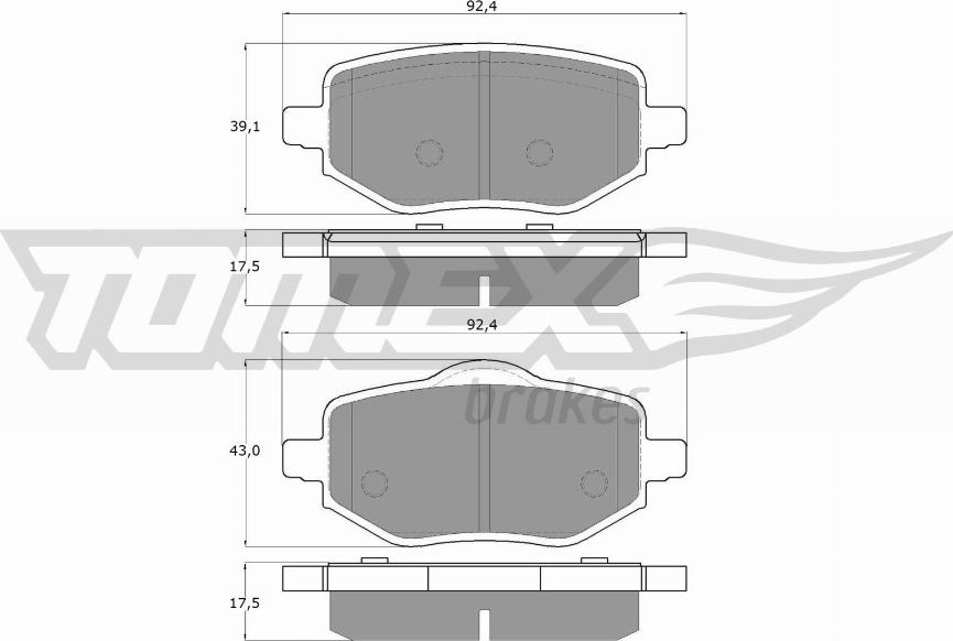 TOMEX brakes TX 60-02 - Тормозные колодки, дисковые, комплект parts5.com