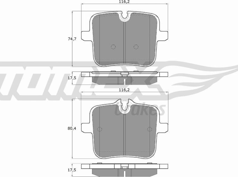 TOMEX brakes TX 60-07 - Тормозные колодки, дисковые, комплект parts5.com