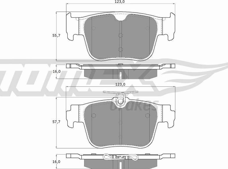 TOMEX brakes TX 60-10 - Тормозные колодки, дисковые, комплект parts5.com