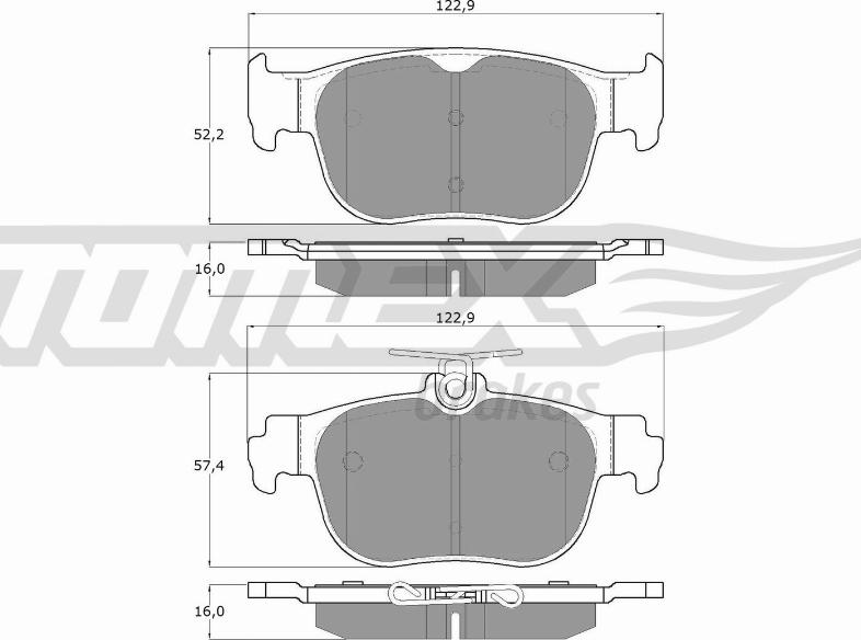 TOMEX brakes TX 60-11 - Тормозные колодки, дисковые, комплект parts5.com