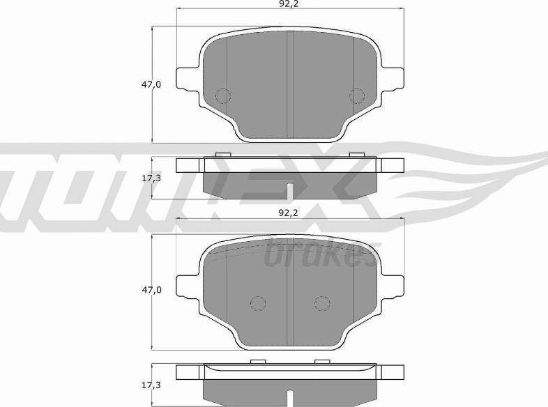 TOMEX brakes TX 19-92 - Тормозные колодки, дисковые, комплект parts5.com