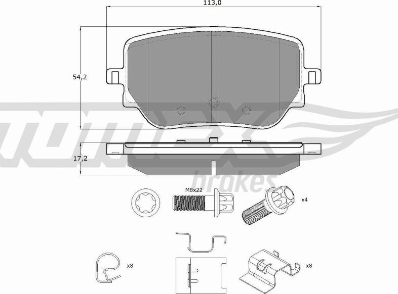 TOMEX brakes TX 19-49 - Тормозные колодки, дисковые, комплект parts5.com