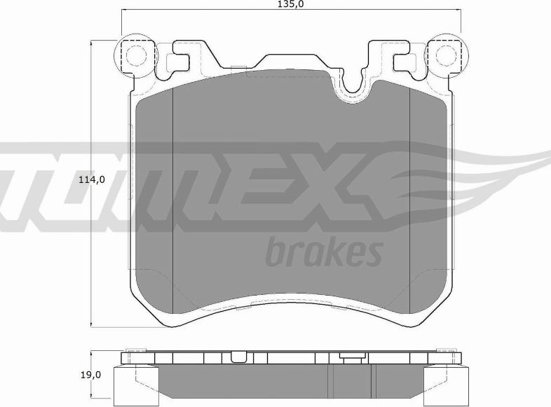 TOMEX brakes TX 19-46 - Тормозные колодки, дисковые, комплект parts5.com