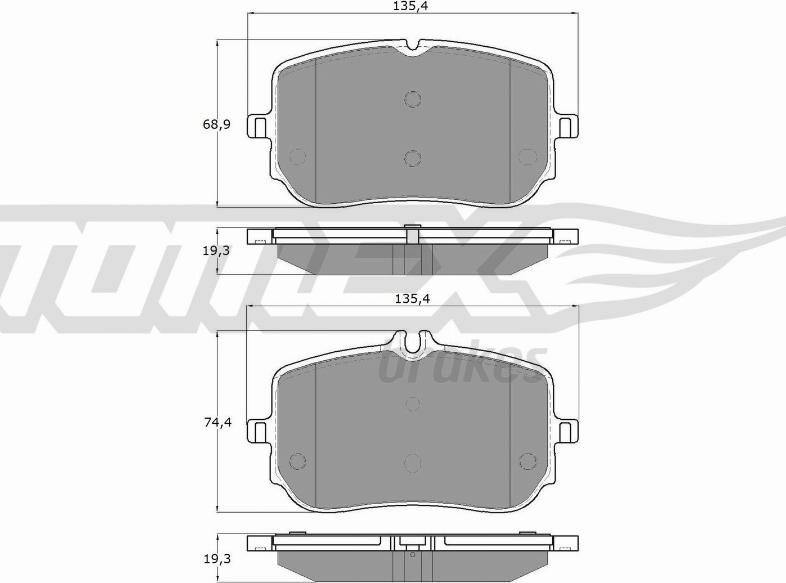 TOMEX brakes TX 19-48 - Тормозные колодки, дисковые, комплект parts5.com