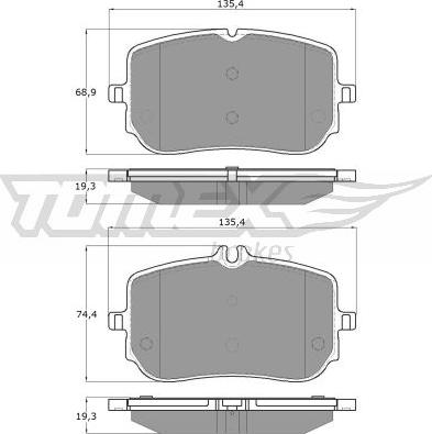 TOMEX brakes TX 19-48 - Тормозные колодки, дисковые, комплект parts5.com