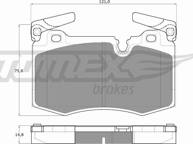 TOMEX brakes TX 19-47 - Тормозные колодки, дисковые, комплект parts5.com