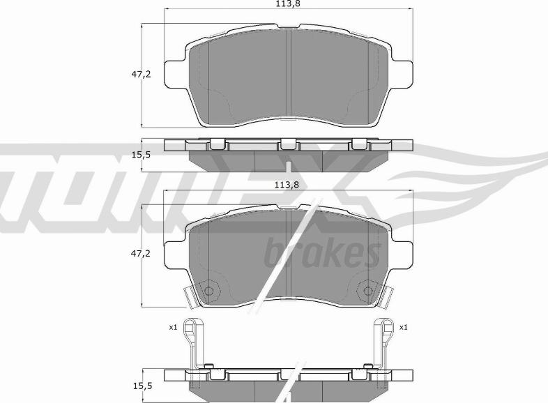 TOMEX brakes TX 19-69 - Тормозные колодки, дисковые, комплект parts5.com