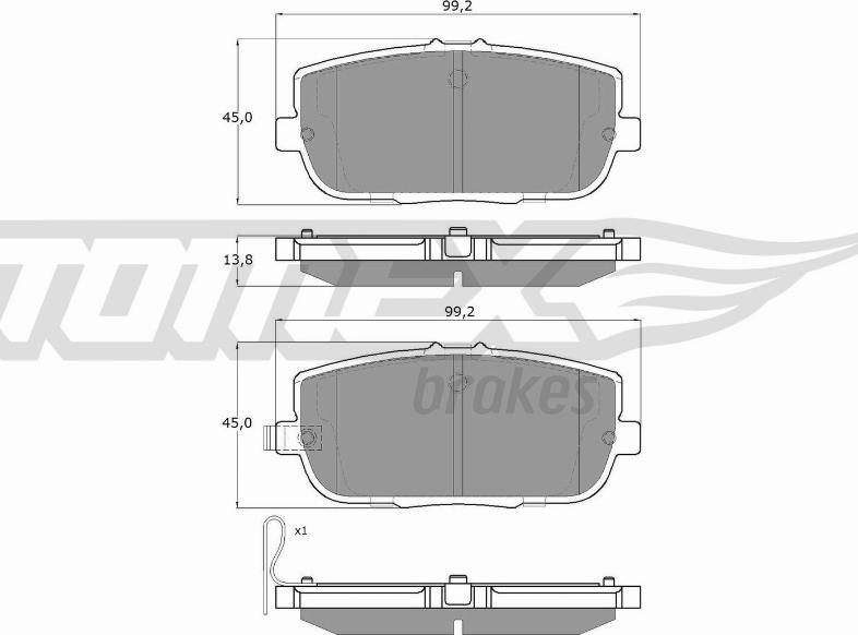 TOMEX brakes TX 19-03 - Тормозные колодки, дисковые, комплект parts5.com