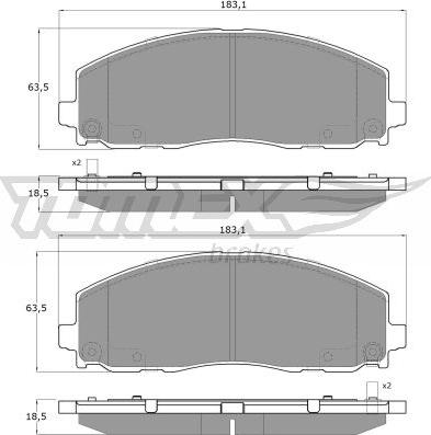 TOMEX brakes TX 19-19 - Тормозные колодки, дисковые, комплект parts5.com