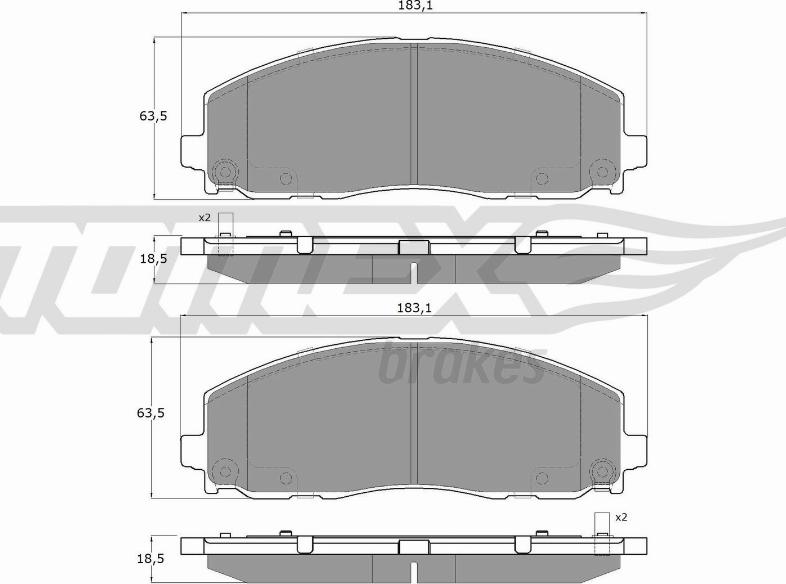 TOMEX brakes TX 19-19 - Тормозные колодки, дисковые, комплект parts5.com