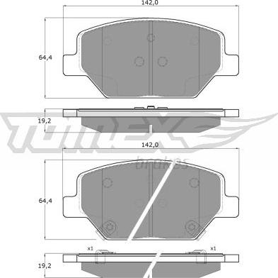 TOMEX brakes TX 19-10 - Тормозные колодки, дисковые, комплект parts5.com