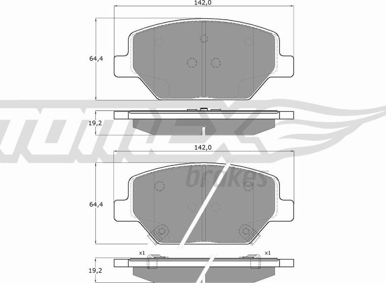 TOMEX brakes TX 19-10 - Тормозные колодки, дисковые, комплект parts5.com