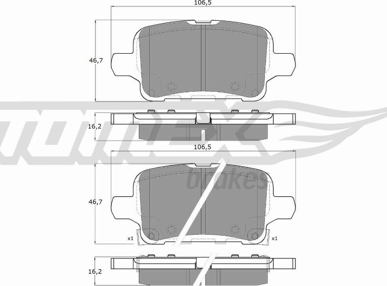 TOMEX brakes TX 19-11 - Тормозные колодки, дисковые, комплект parts5.com