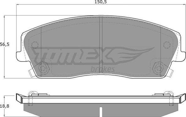 TOMEX brakes TX 19-18 - Тормозные колодки, дисковые, комплект parts5.com