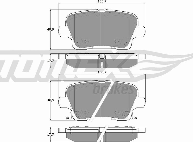 TOMEX brakes TX 19-12 - Тормозные колодки, дисковые, комплект parts5.com