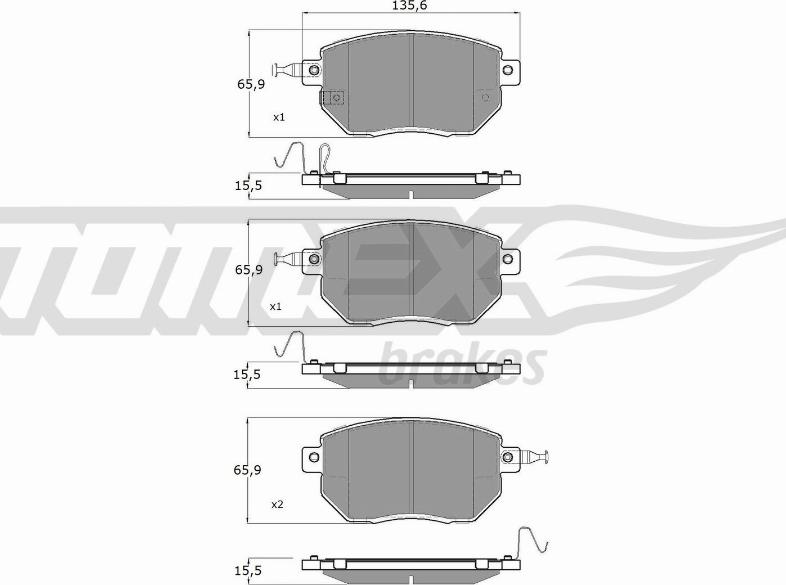 TOMEX brakes TX 19-39 - Тормозные колодки, дисковые, комплект parts5.com