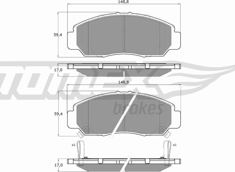 TOMEX brakes TX 19-32 - Тормозные колодки, дисковые, комплект parts5.com