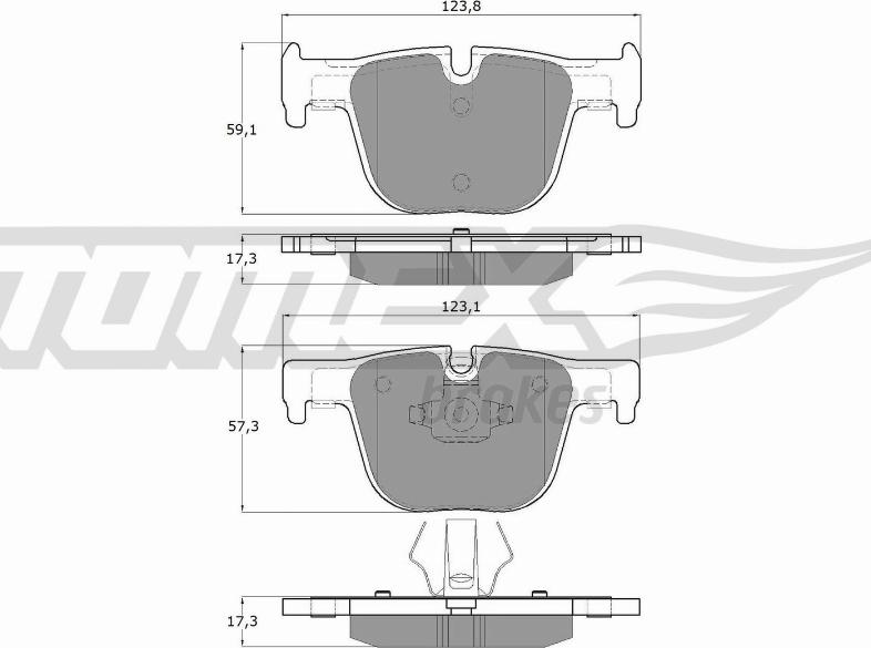 TOMEX brakes TX 19-29 - Тормозные колодки, дисковые, комплект parts5.com