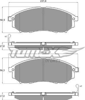 TOMEX brakes TX 19-27 - Тормозные колодки, дисковые, комплект parts5.com