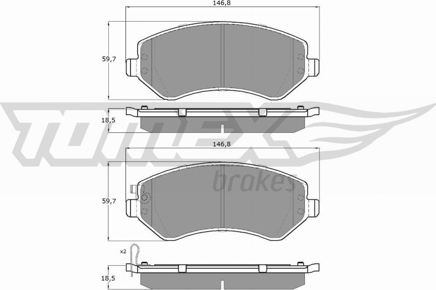 TOMEX brakes TX 14-93 - Тормозные колодки, дисковые, комплект parts5.com