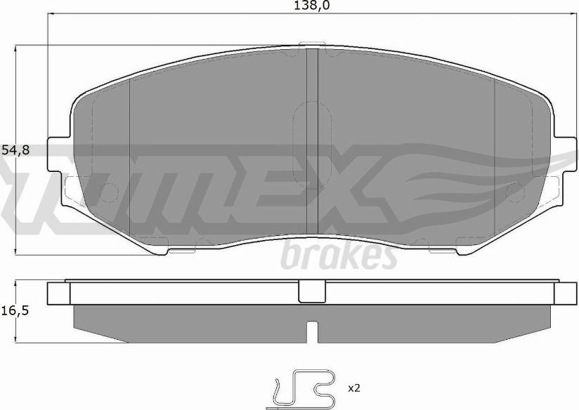 TOMEX brakes TX 14-92 - Тормозные колодки, дисковые, комплект parts5.com