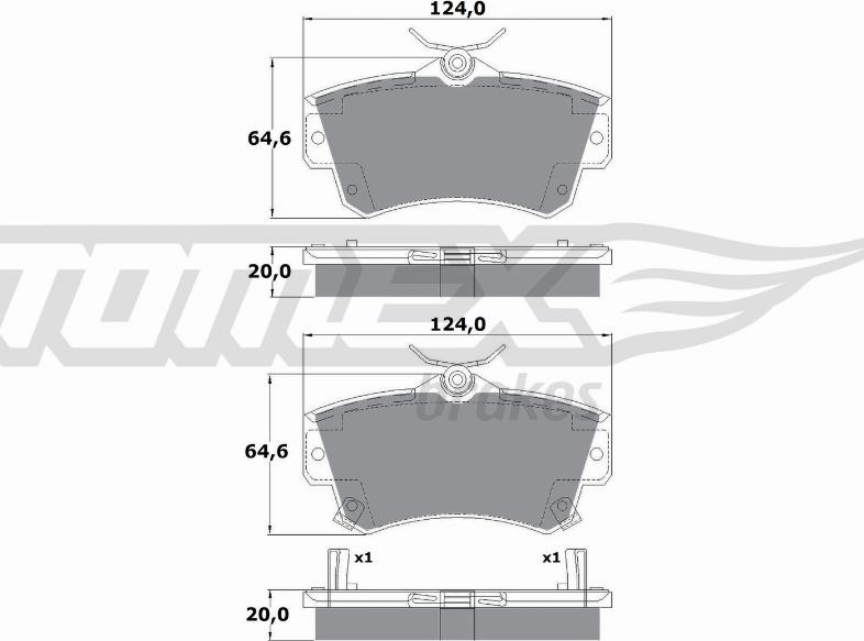 TOMEX brakes TX 14-97 - Тормозные колодки, дисковые, комплект parts5.com