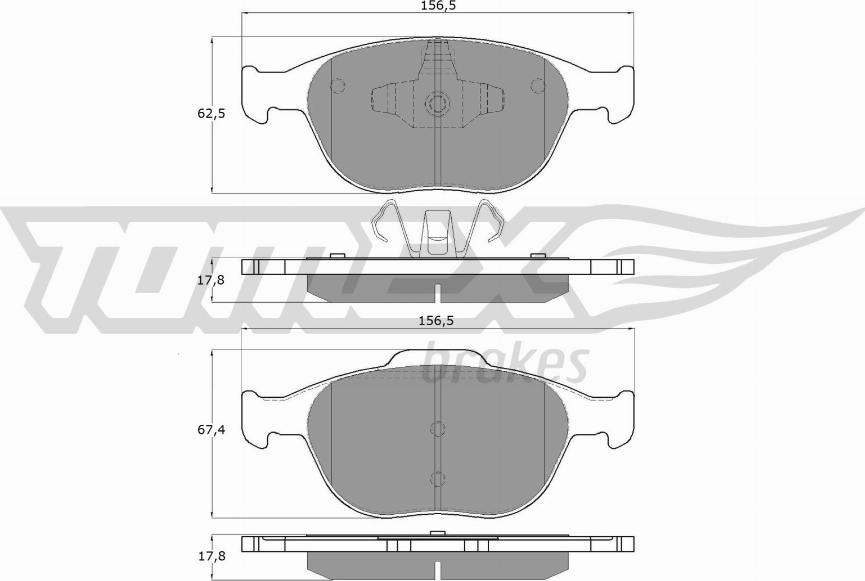 TOMEX brakes TX 14-49 - Тормозные колодки, дисковые, комплект parts5.com