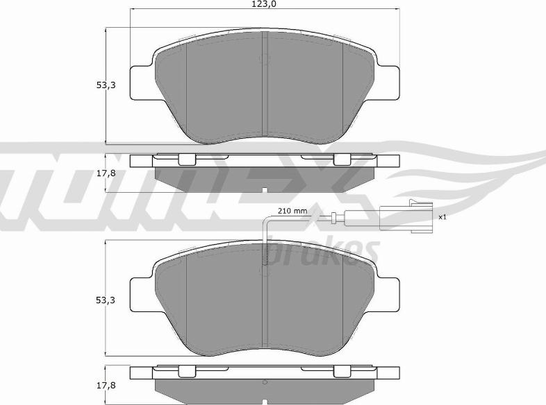 TOMEX brakes TX 14-44 - Тормозные колодки, дисковые, комплект parts5.com