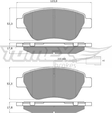 TOMEX brakes TX 14-44 - Тормозные колодки, дисковые, комплект parts5.com