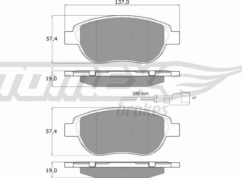 TOMEX brakes TX 14-45 - Тормозные колодки, дисковые, комплект parts5.com