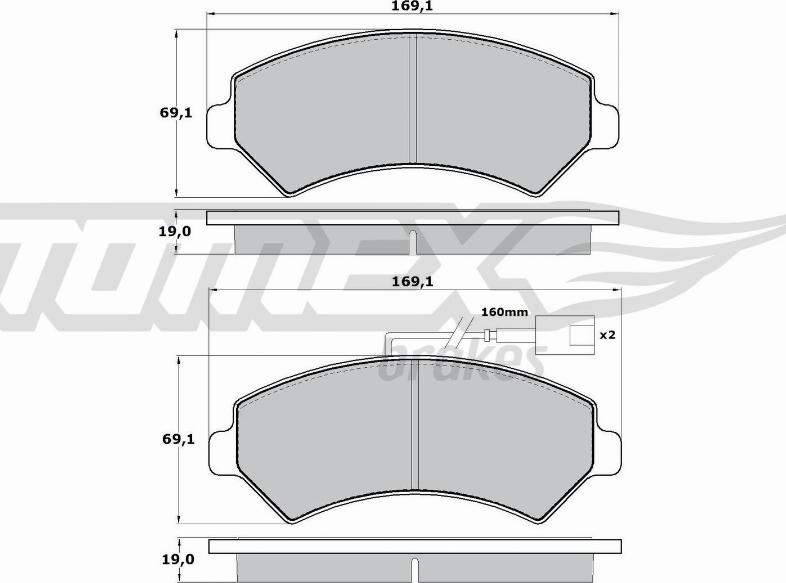 TOMEX brakes TX 14-401 - Тормозные колодки, дисковые, комплект parts5.com