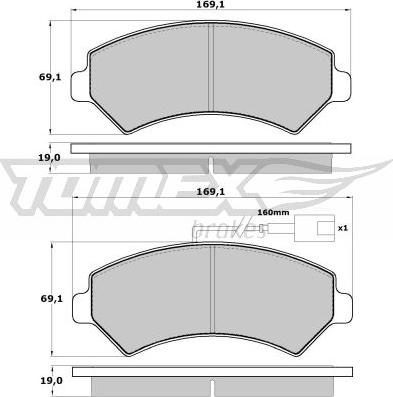 TOMEX brakes TX 14-40 - Тормозные колодки, дисковые, комплект parts5.com