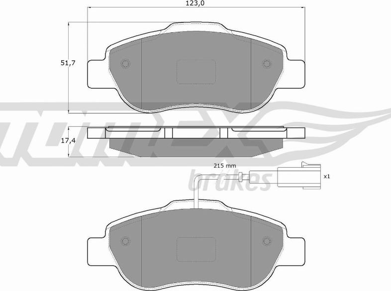 TOMEX brakes TX 14-42 - Тормозные колодки, дисковые, комплект parts5.com