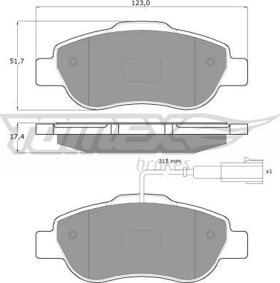 TOMEX brakes TX 14-42 - Тормозные колодки, дисковые, комплект parts5.com