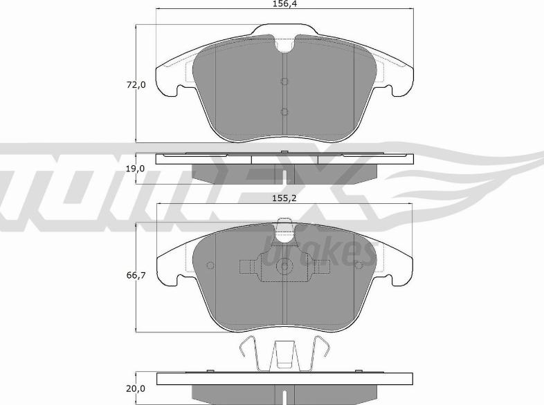 TOMEX brakes TX 14-47 - Тормозные колодки, дисковые, комплект parts5.com