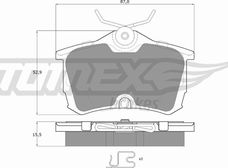 TOMEX brakes TX 14-51 - Тормозные колодки, дисковые, комплект parts5.com