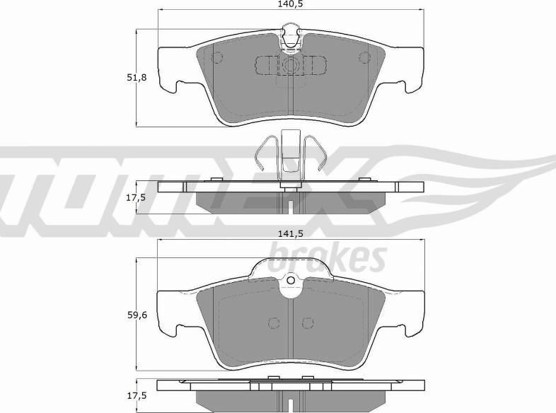 TOMEX brakes TX 14-58 - Тормозные колодки, дисковые, комплект parts5.com