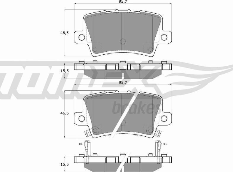 TOMEX brakes TX 14-53 - Тормозные колодки, дисковые, комплект parts5.com