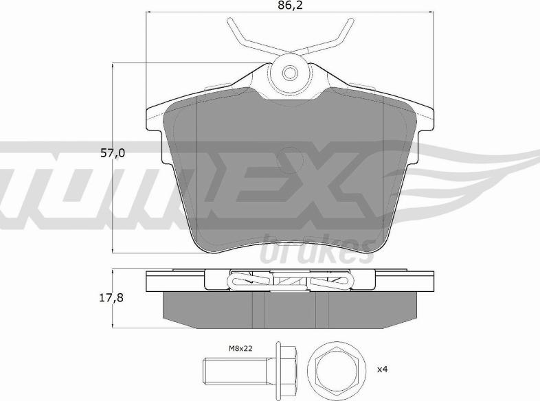 TOMEX brakes TX 14-69 - Тормозные колодки, дисковые, комплект parts5.com