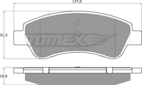 TOMEX brakes TX 14-64 - Тормозные колодки, дисковые, комплект parts5.com