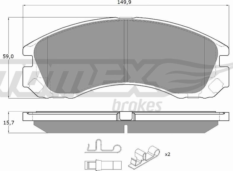 TOMEX brakes TX 14-60 - Тормозные колодки, дисковые, комплект parts5.com