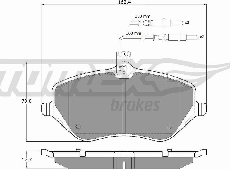 TOMEX brakes TX 14-68 - Тормозные колодки, дисковые, комплект parts5.com