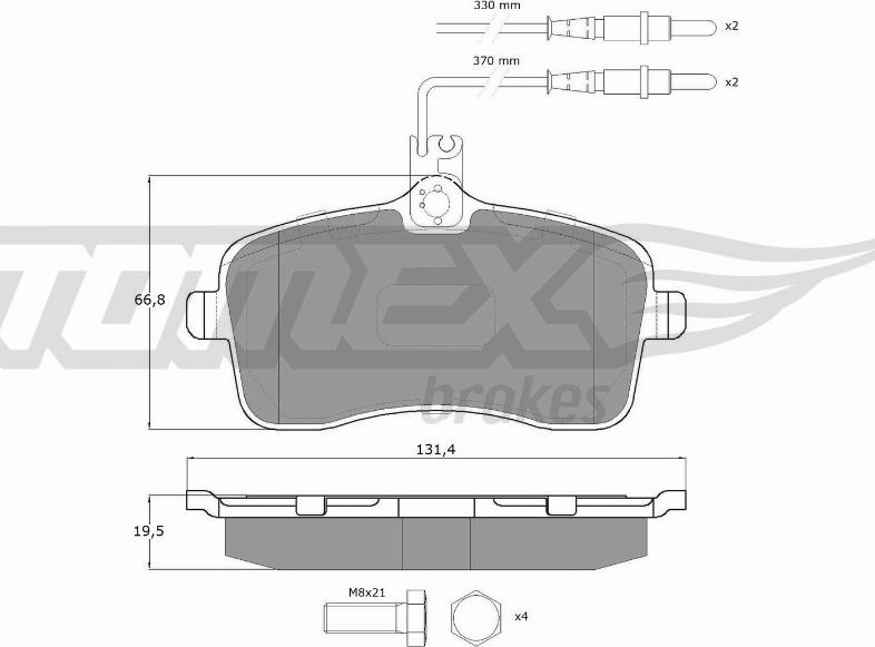 TOMEX brakes TX 14-67 - Тормозные колодки, дисковые, комплект parts5.com