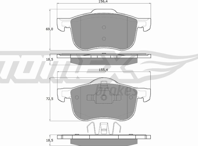 TOMEX brakes TX 14-04 - Тормозные колодки, дисковые, комплект parts5.com