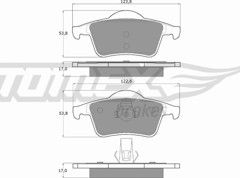 TOMEX brakes TX 14-05 - Тормозные колодки, дисковые, комплект parts5.com