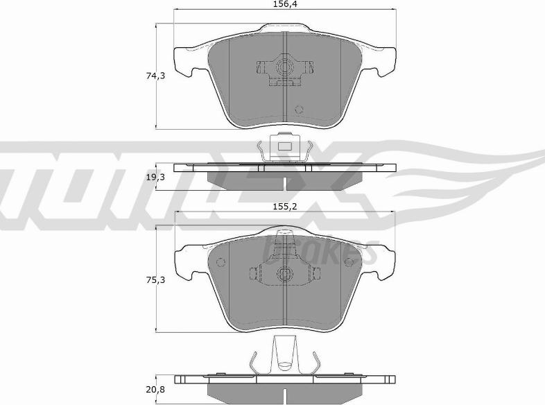 TOMEX brakes TX 14-06 - Тормозные колодки, дисковые, комплект parts5.com